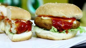 Stuffed Cheese Chicken Burger Recipe | Flame On Hai