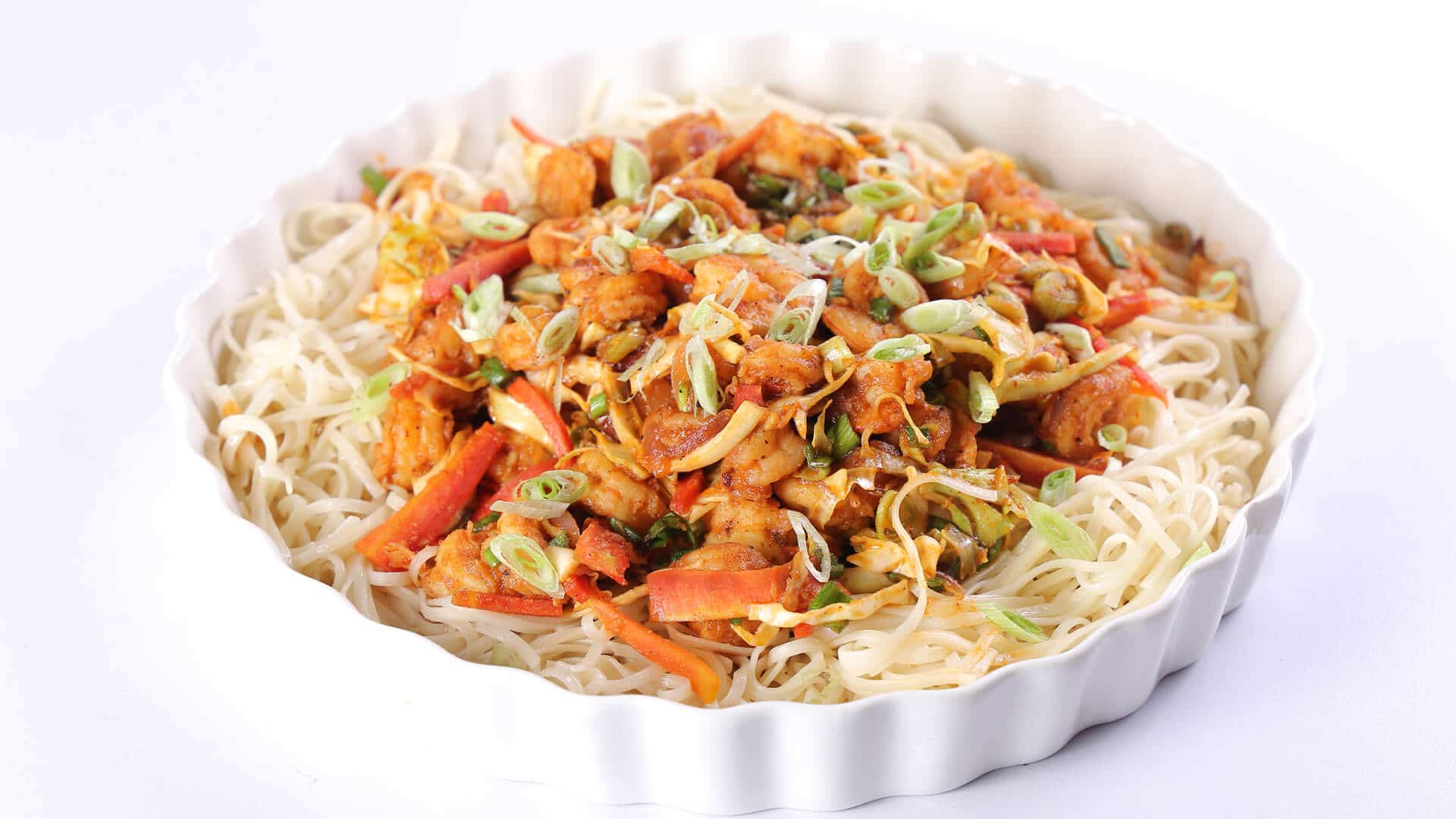 Spicy Shrimp Chow Mein Recipe | Tarka