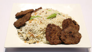 White Biryani with Chapli Kabab Recipe