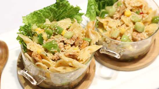 Sesame Chicken Pasta Salad Recipe | Masala Mornings