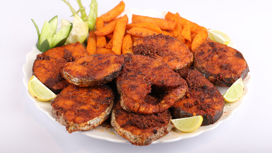 Fish Fry with Spicy Potato Wedges Recipe | Masala Mornings