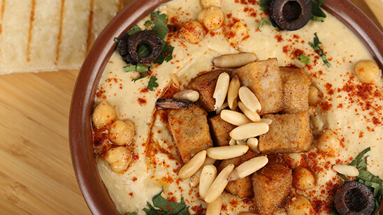 Chicken with Hummus Recipe | Lazzat