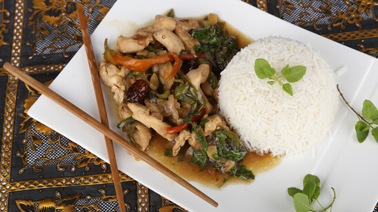Spicy Thai Basil Chicken Recipe | Dawat
