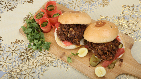 Shredded Beef Burger Recipe | Dawat