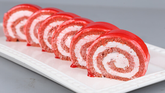 Strawberry Swiss Roll Recipe | Masala Mornings
