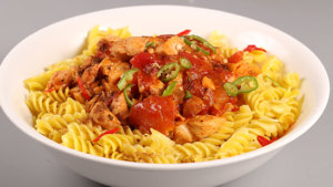 Chicken Chili Pasta Recipe | Tarka