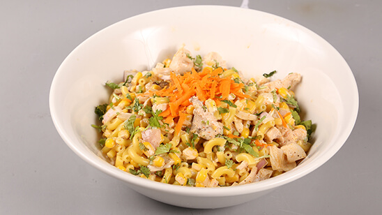 Sweet Corn Pasta Salad Recipe | Tarka