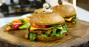 Cheesy Peri Chicken Burgers Recipe | Lazzat