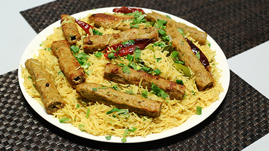 Seekh Kabab With Rice Recipe | Tarka